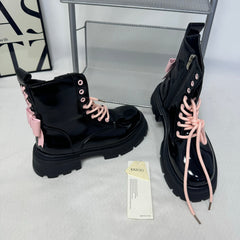 Pink Bow Leather Boots PinTow