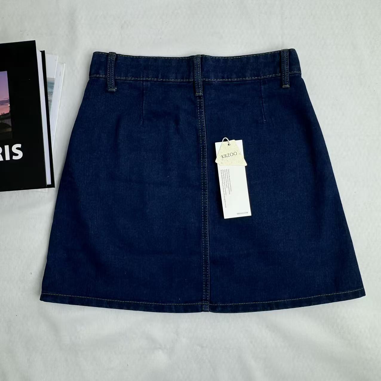 High-Waisted Button-Front Skirt PinTow