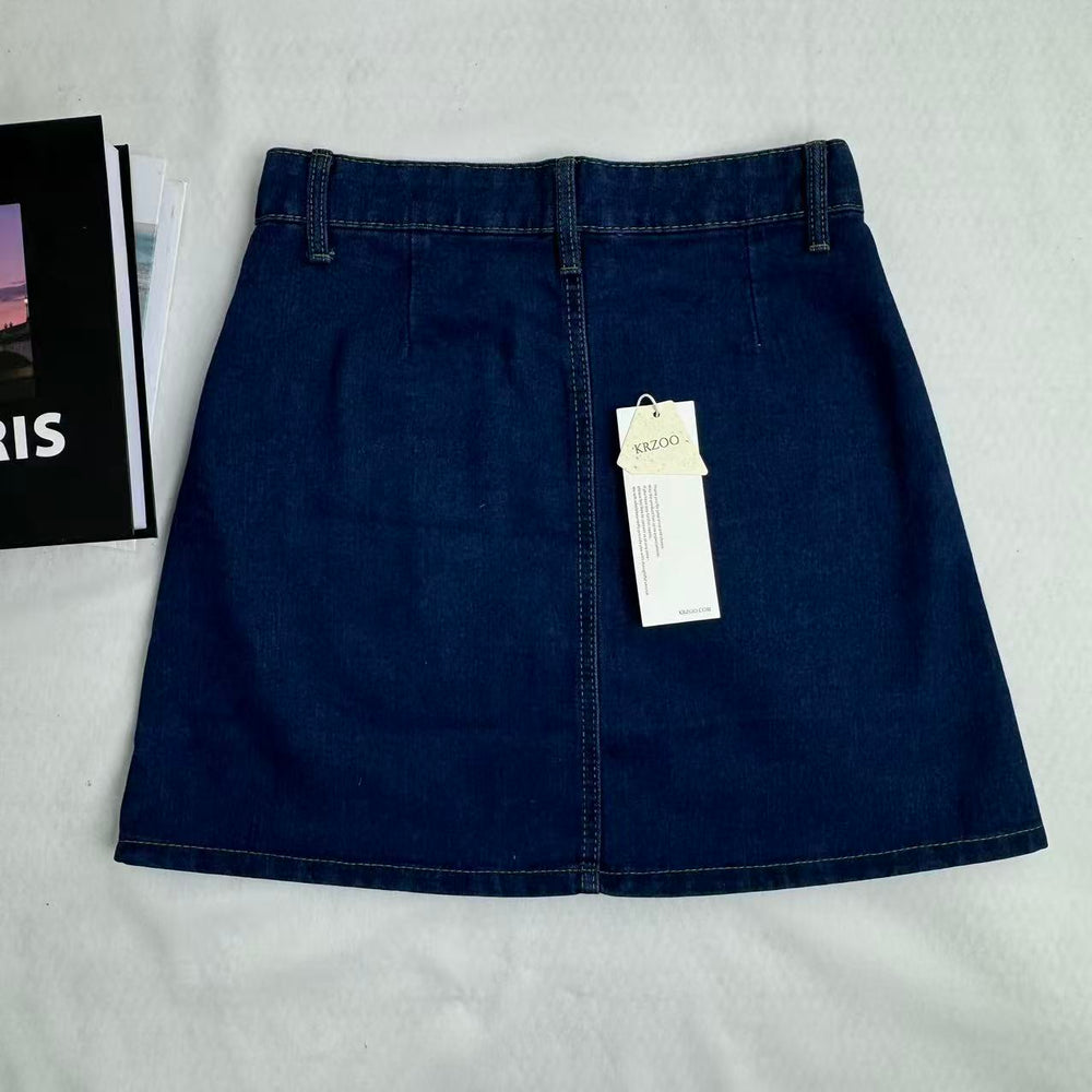 High-Waisted Button-Front Skirt PinTow
