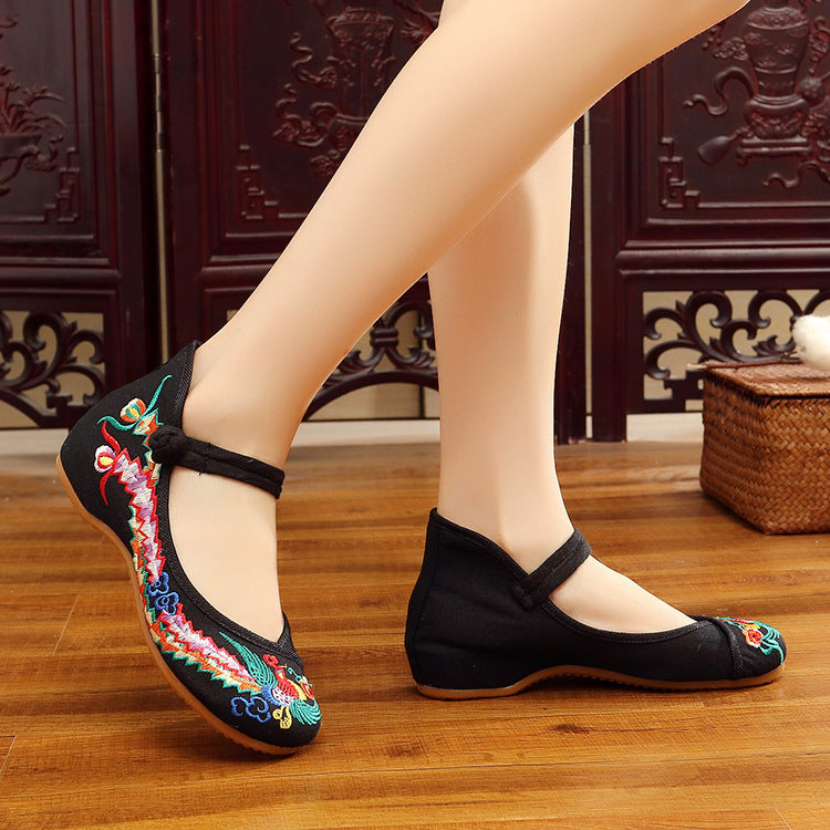 Women's Colorful Phoenix Square Dance Tendon Bottom Canvas Shoes Newgew