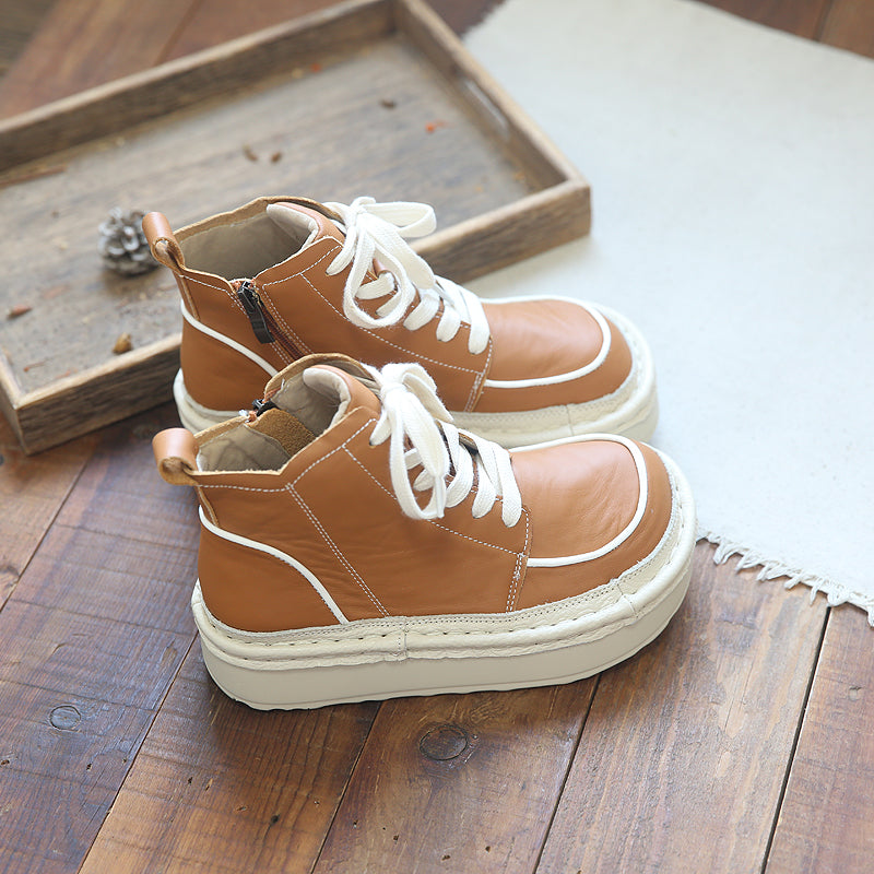 Women Retro Autumn Winter Causal Platform Boots Newgew Shoes