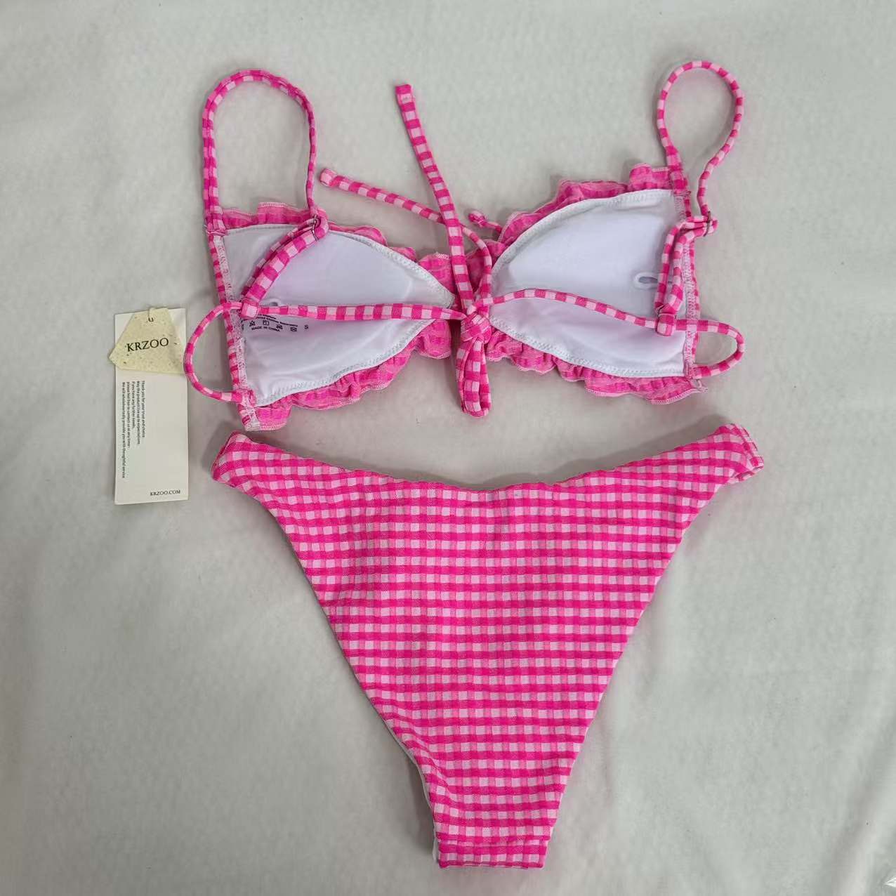 Belted Triangle Bikini Swimsuit Set PinTow
