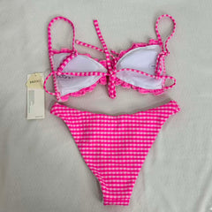 Belted Triangle Bikini Swimsuit Set PinTow