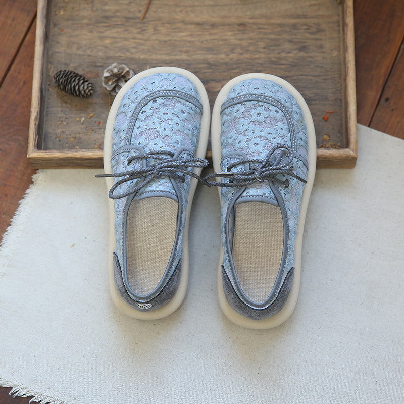 Women Retro Casual Summer Breathable Canvas Shoes Newgew Shoes