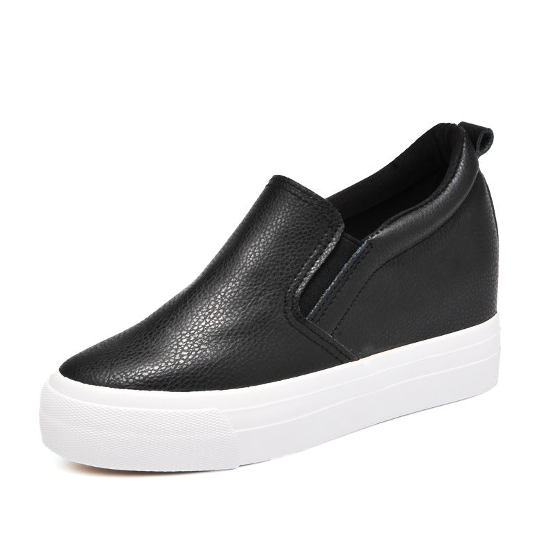 Women's Platform Height Increasing Insole Female Slip-on Canvas Shoes Newgew