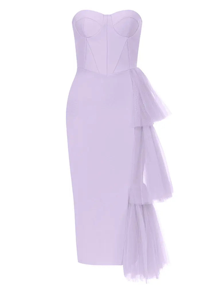Strapless Lace Split Bandage Dress Newgew Dresses