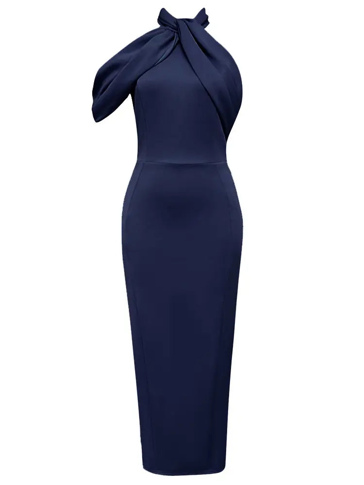 Chic Halter Neck Asymmetrical Dress Newgew Dresses
