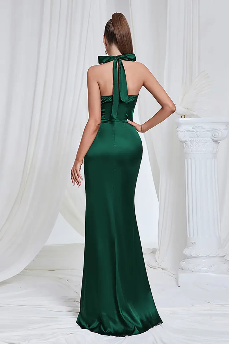 Halter Backless Slit Long Dress Newgew Dresses