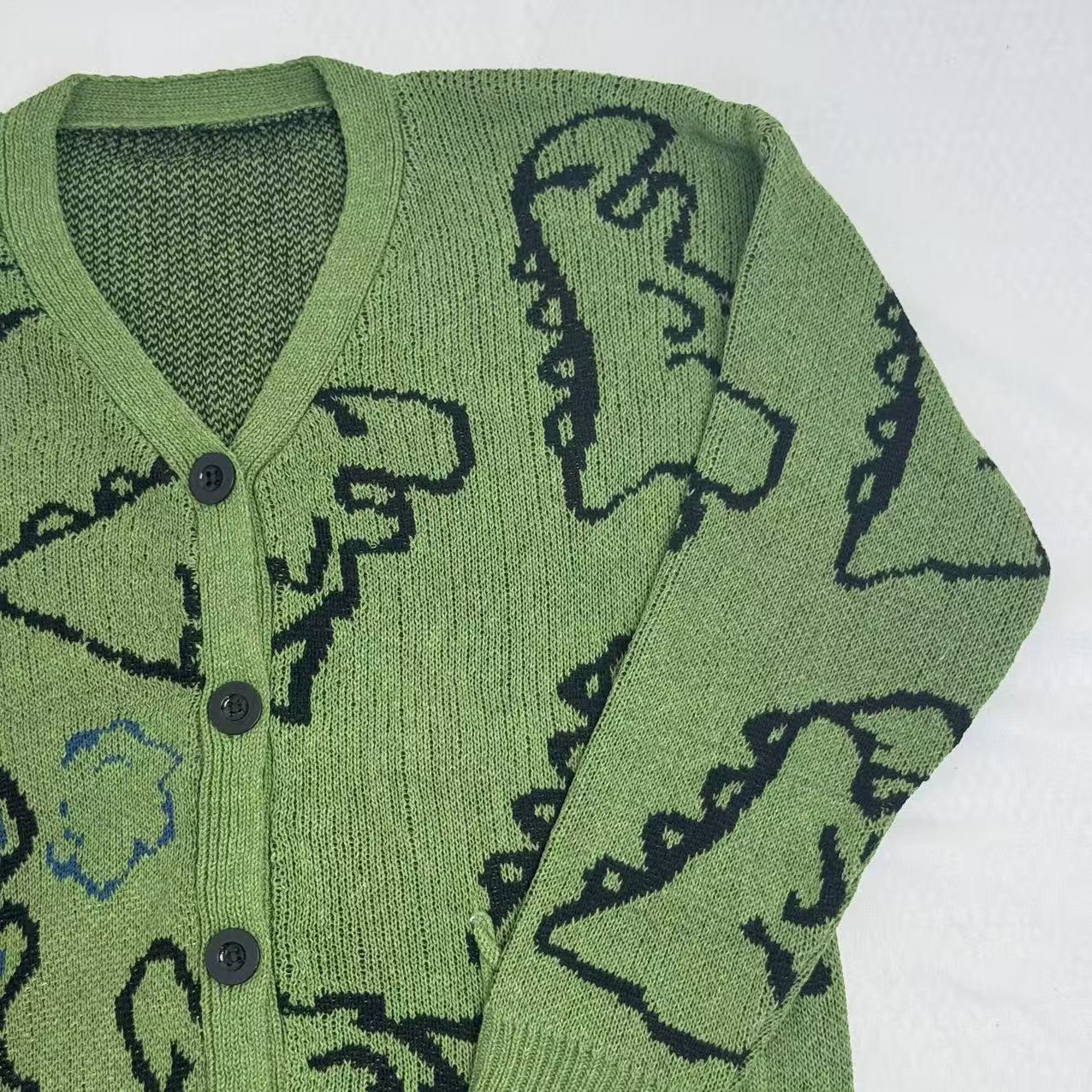 Street Cartoon Cardigan Sweater PinTow