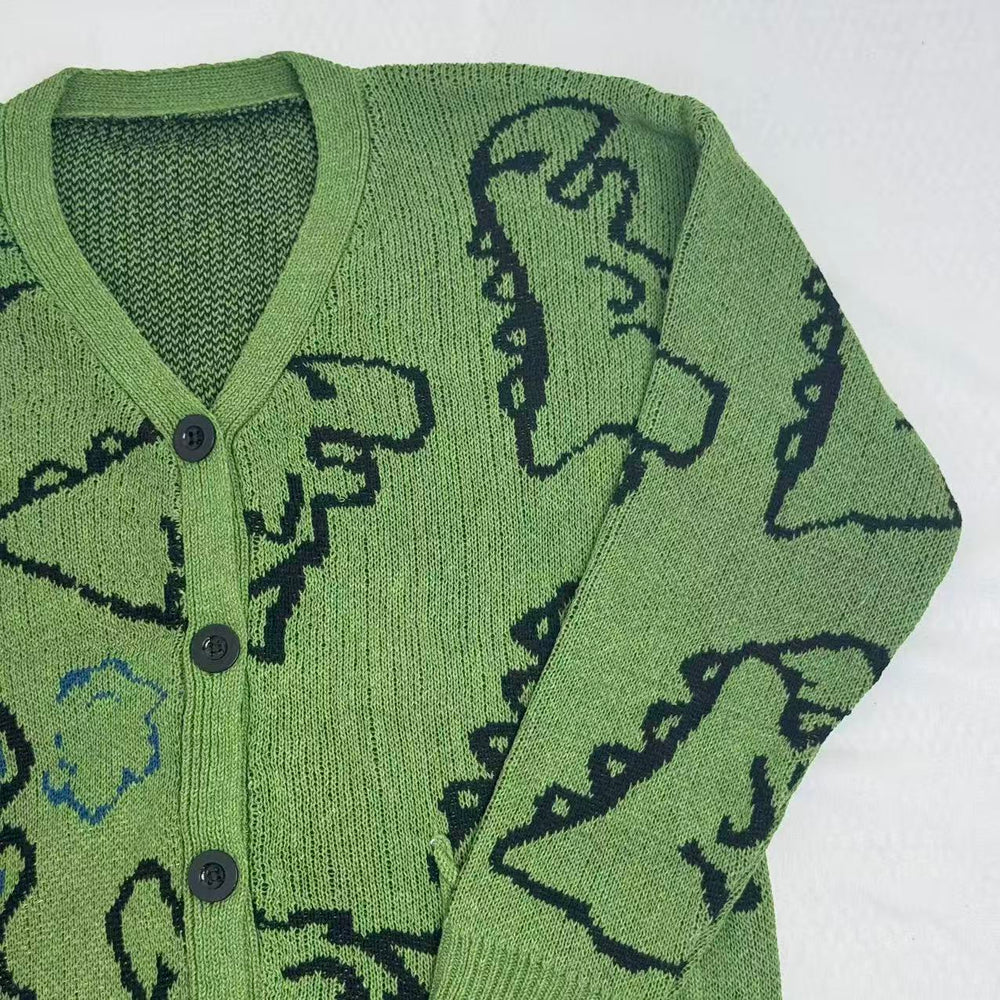 Street Cartoon Cardigan Sweater PinTow