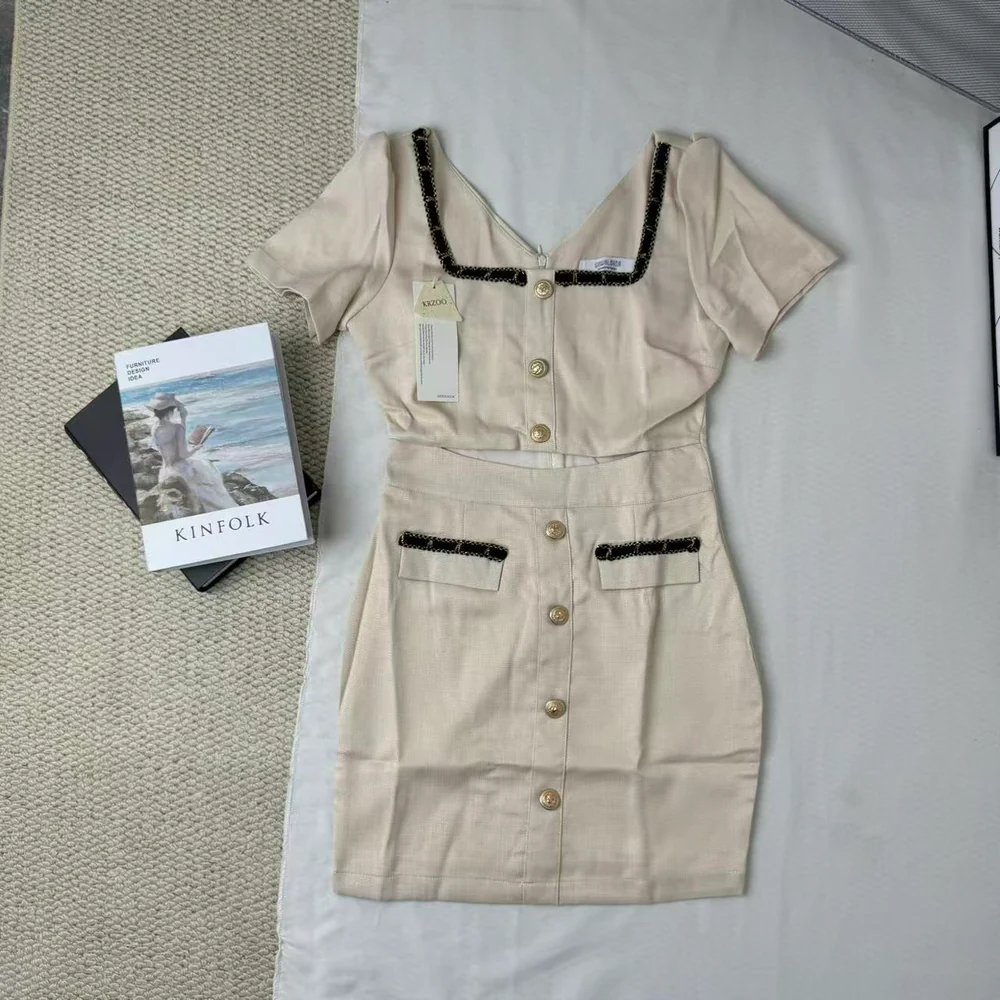 Chic Square-Neck Slim-Fit Dress For Petites PinTow