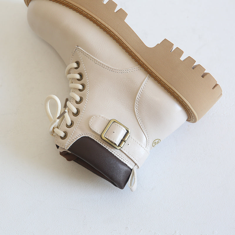Women Retro Autumn Casual Buckle Thick Sole Boots Newgew Shoes