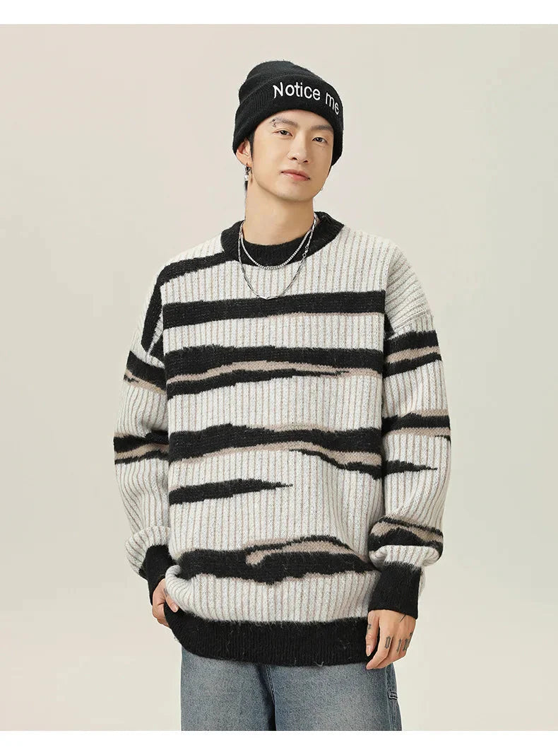 Abstract Stripe Sweater Newgew