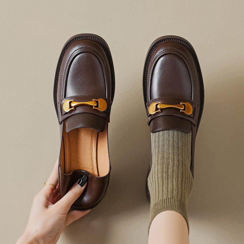 British Style Fashion Leather Loafers For Women Newgew Shoes