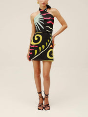 Veneta Backless Halter Mini Dress Newgew Dresses