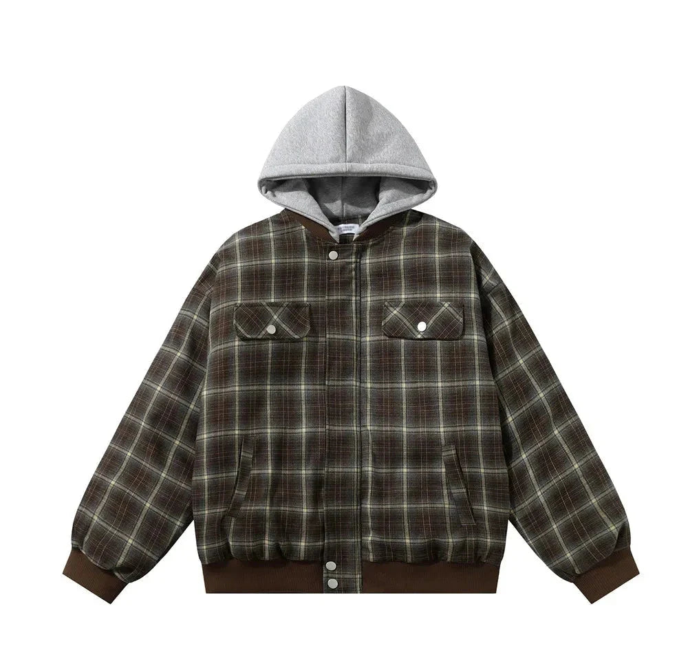 Check Shell Jacket Check Hooded Jacket – PinTow