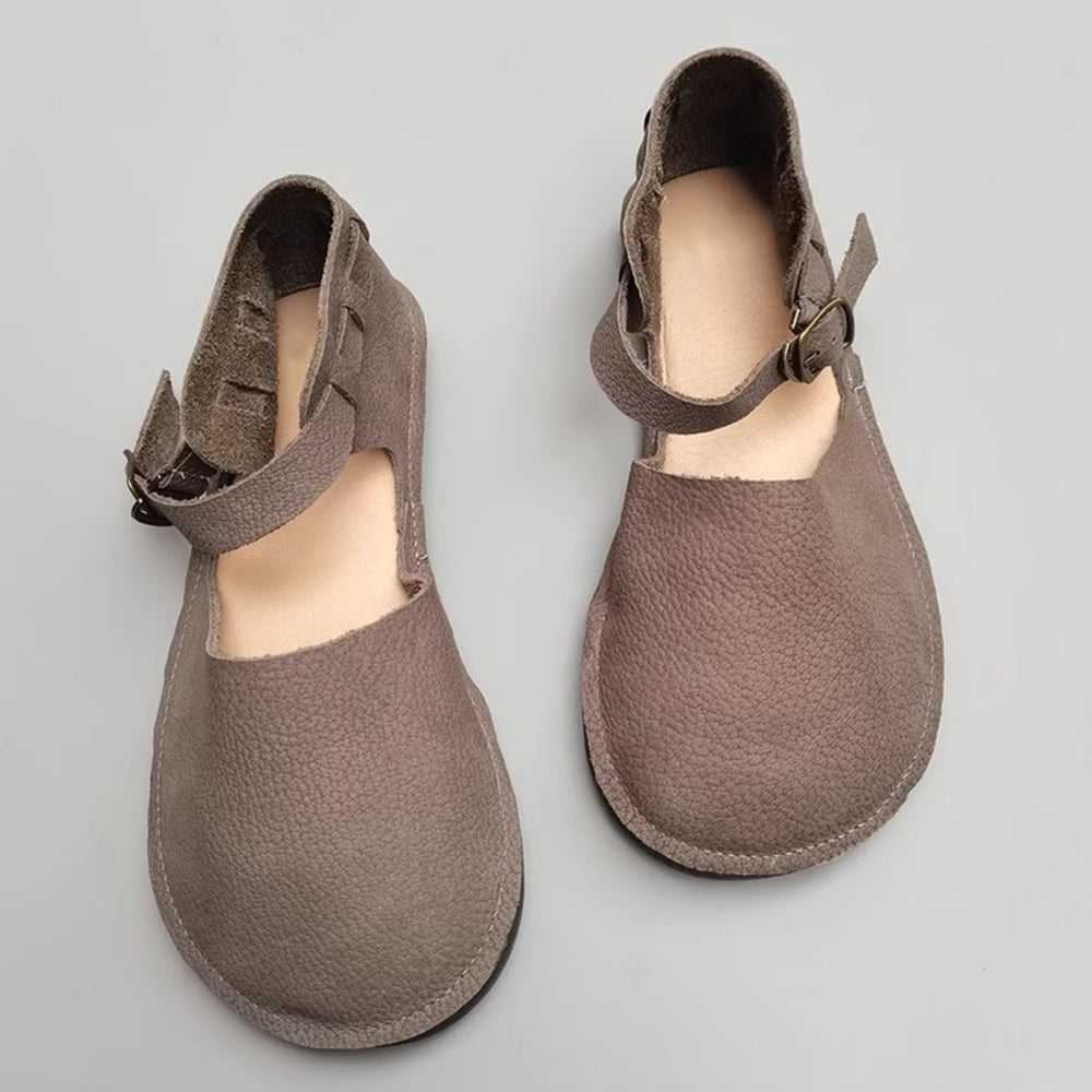 Closed Toe Buckled Soft Leather Sandals Newgew Shoes