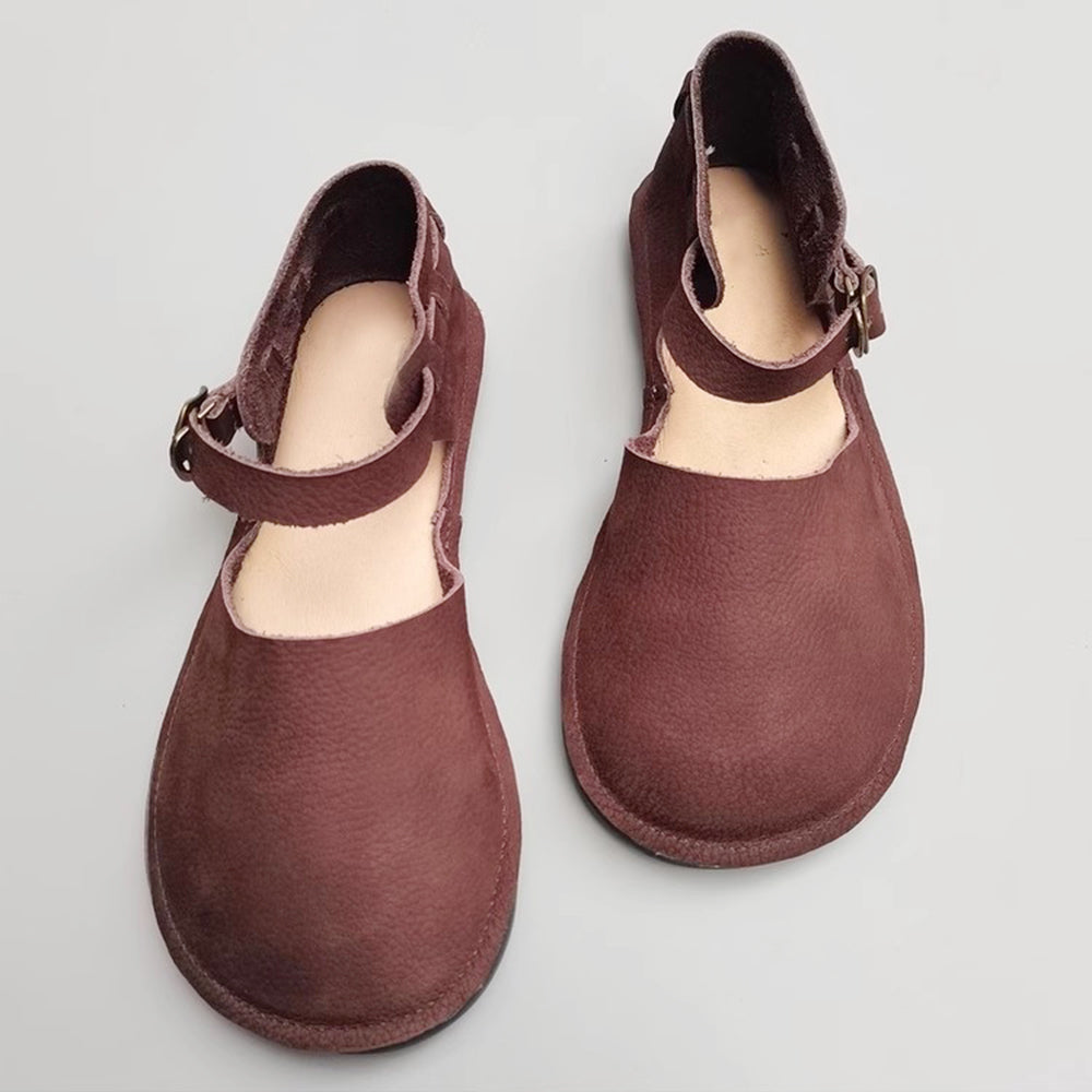 Closed Toe Buckled Soft Leather Sandals Newgew Shoes