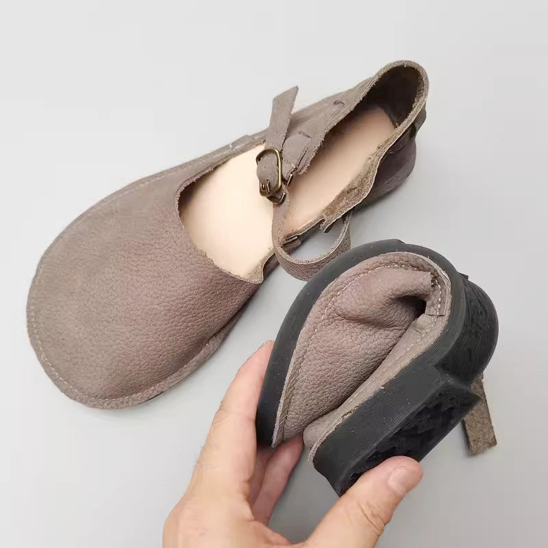 Closed Toe Buckled Soft Leather Sandals Newgew Shoes