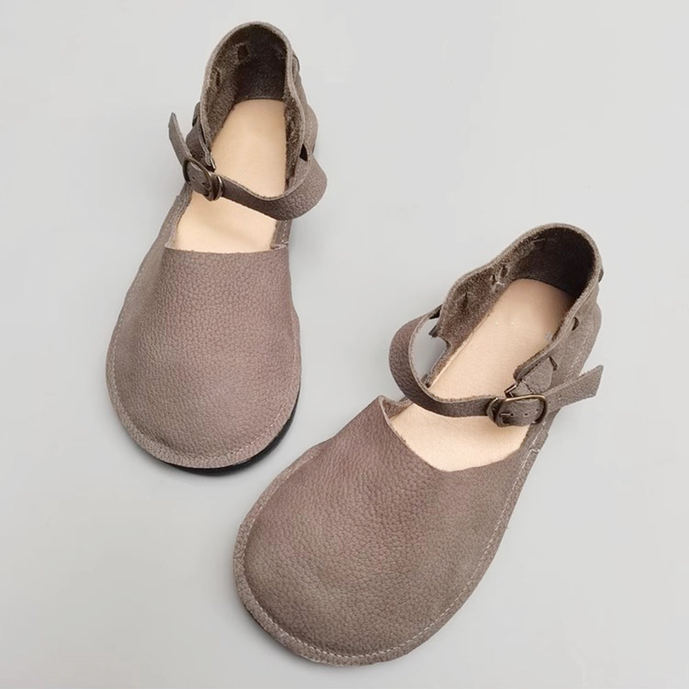 Closed Toe Buckled Soft Leather Sandals Newgew Shoes