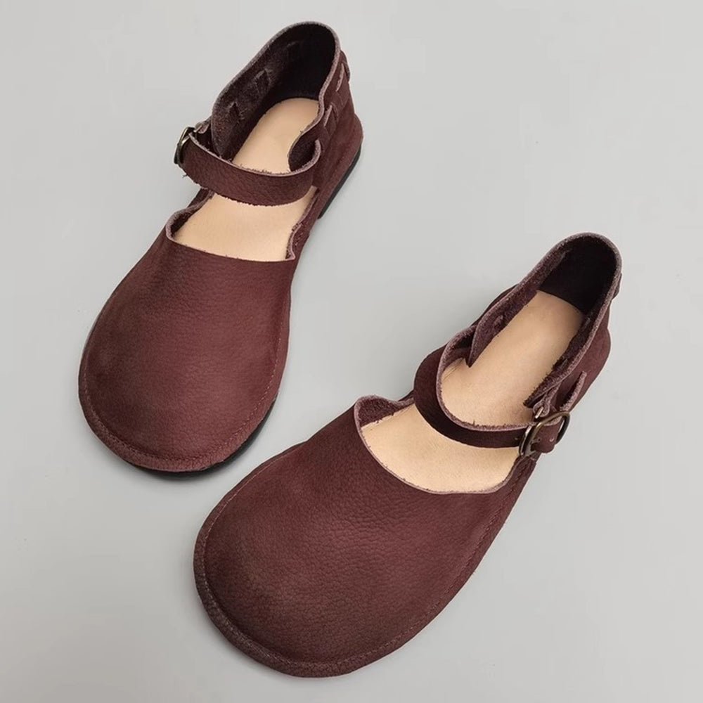 Closed Toe Buckled Soft Leather Sandals Newgew Shoes