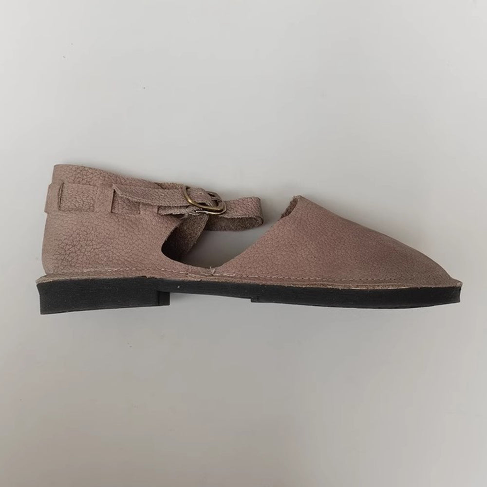 Closed Toe Buckled Soft Leather Sandals Newgew Shoes