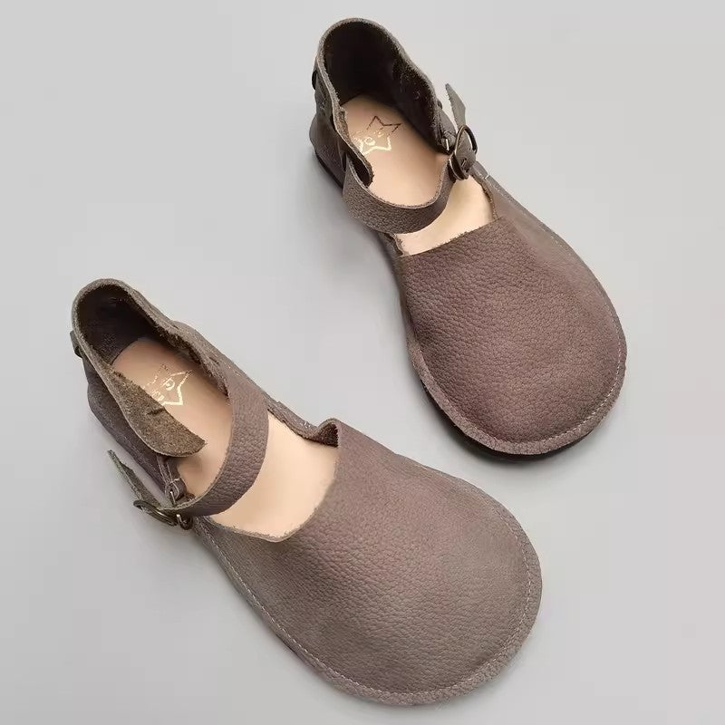 Closed Toe Buckled Soft Leather Sandals Newgew Shoes
