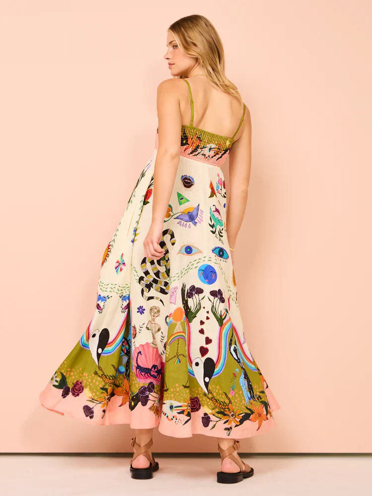 Evergreen Sundress In Multi Newgew Dresses