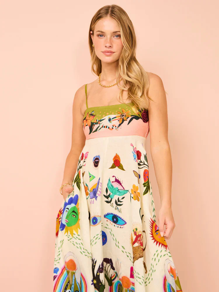 Evergreen Sundress In Multi Newgew Dresses