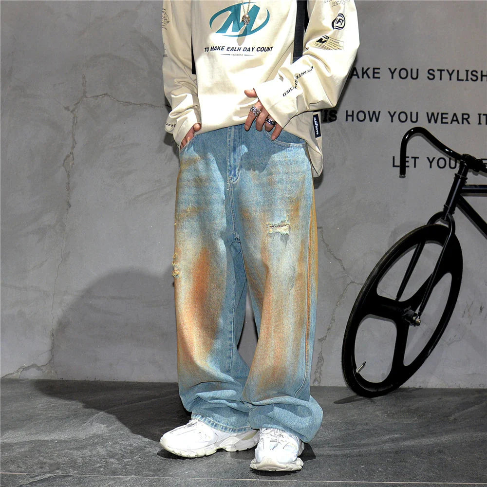 Copper Dust Baggy Denim Jeans Newgew