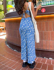 Delphine Blue Floral Midi Dress Newgew Dresses