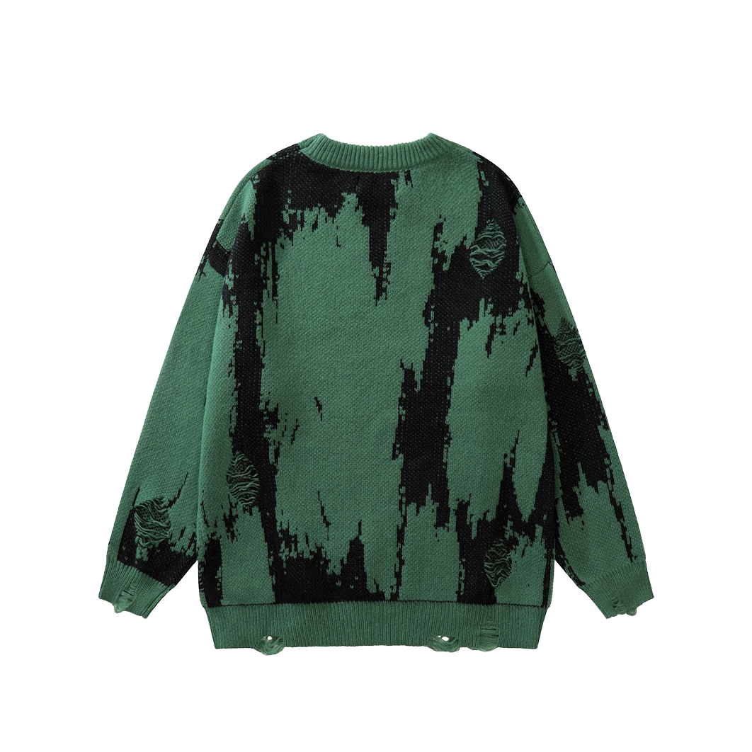 Distressed Gothic Knitted Sweater Newgew