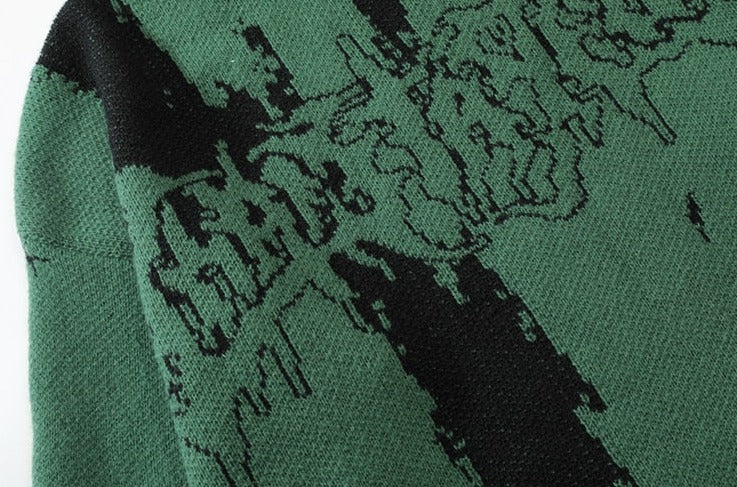 Distressed Gothic Knitted Sweater Newgew