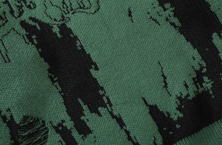 Distressed Gothic Knitted Sweater Newgew