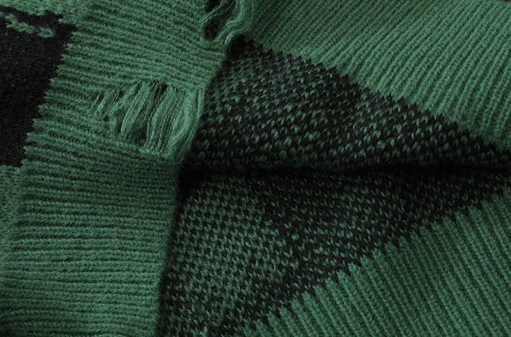 Distressed Gothic Knitted Sweater Newgew