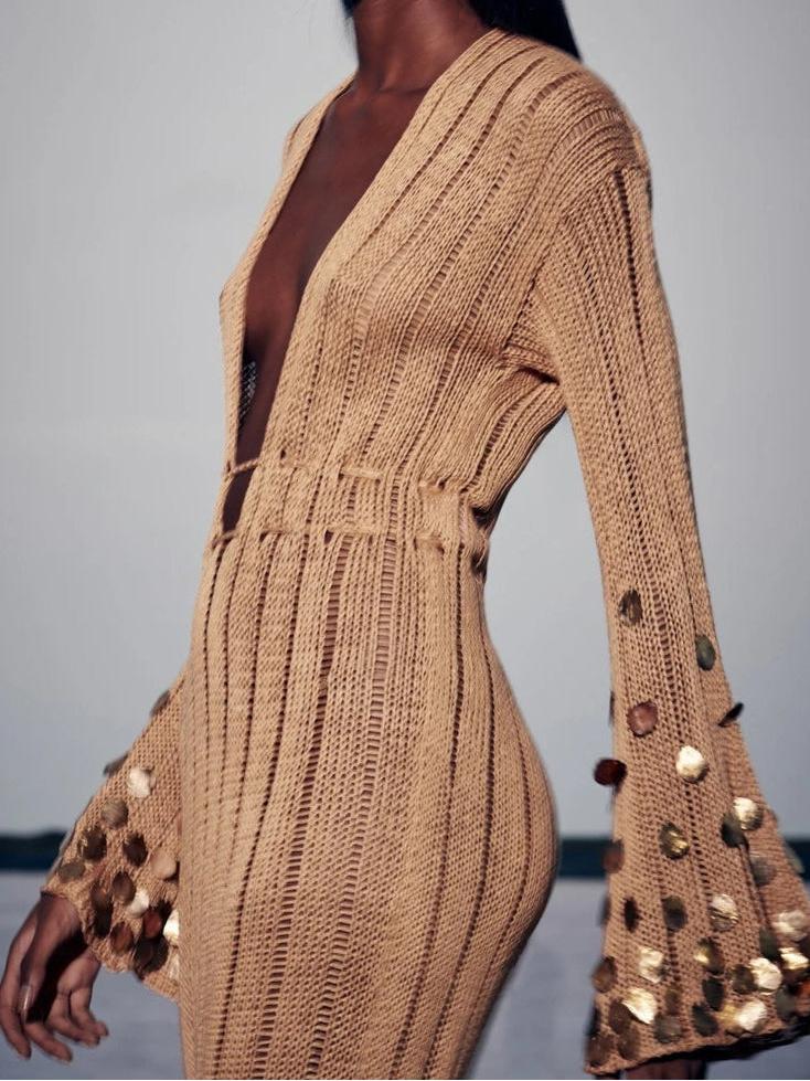 Dolly Gold Knit Maxi Dress Newgew Dresses