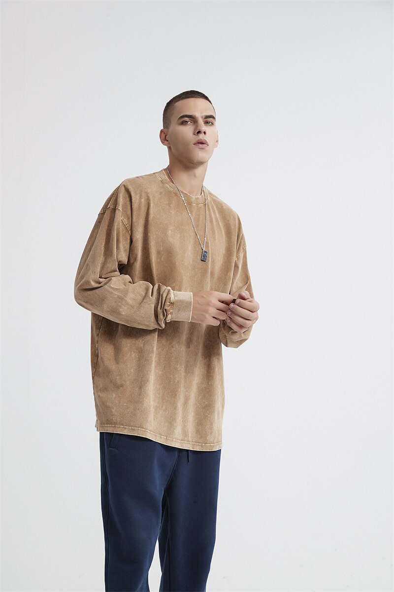 Essential Acid Washed Long Sleeve T-Shirt Newgew