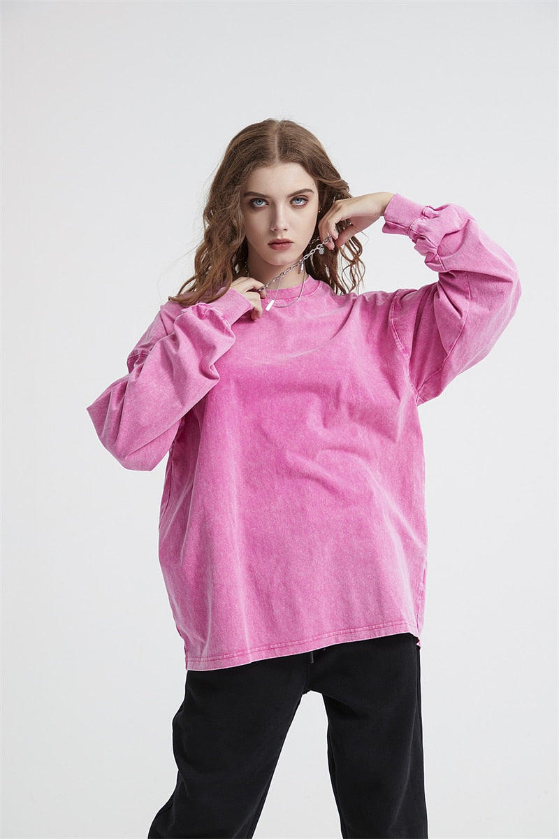 Essential Acid Washed Long Sleeve T-Shirt Newgew