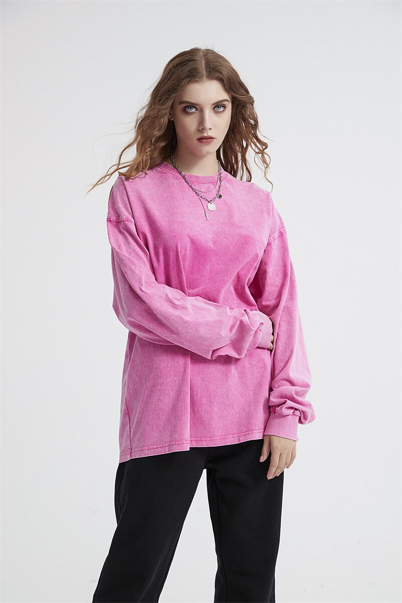 Essential Acid Washed Long Sleeve T-Shirt Newgew
