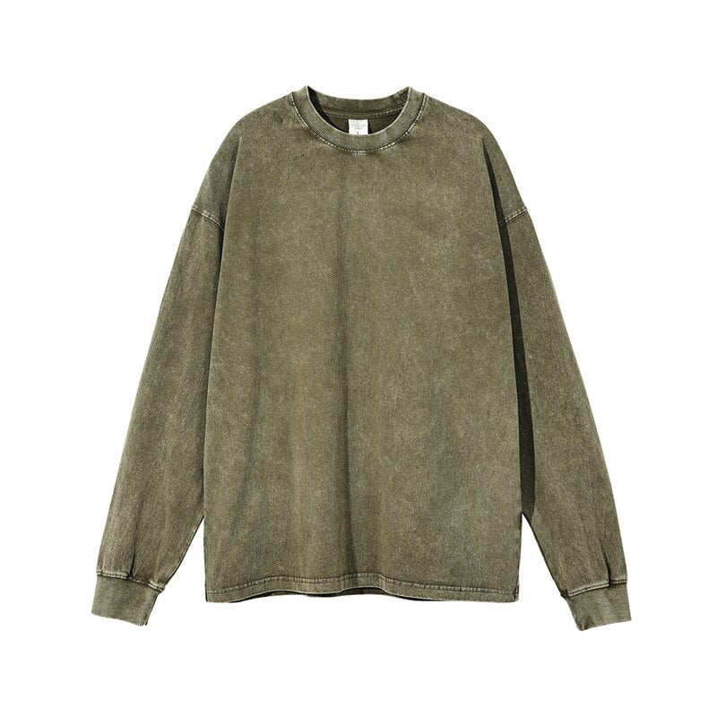 Essential Acid Washed Long Sleeve T-Shirt Newgew