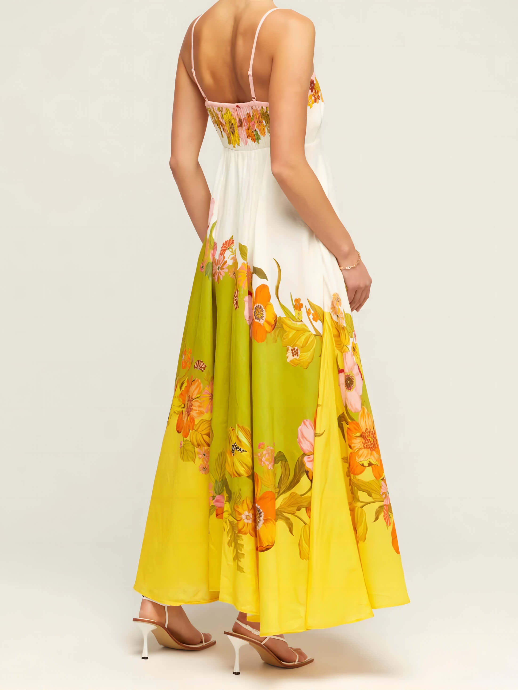 Sophisticated. Modern And Unique Print Strap Midi Dress Newgew Dresses