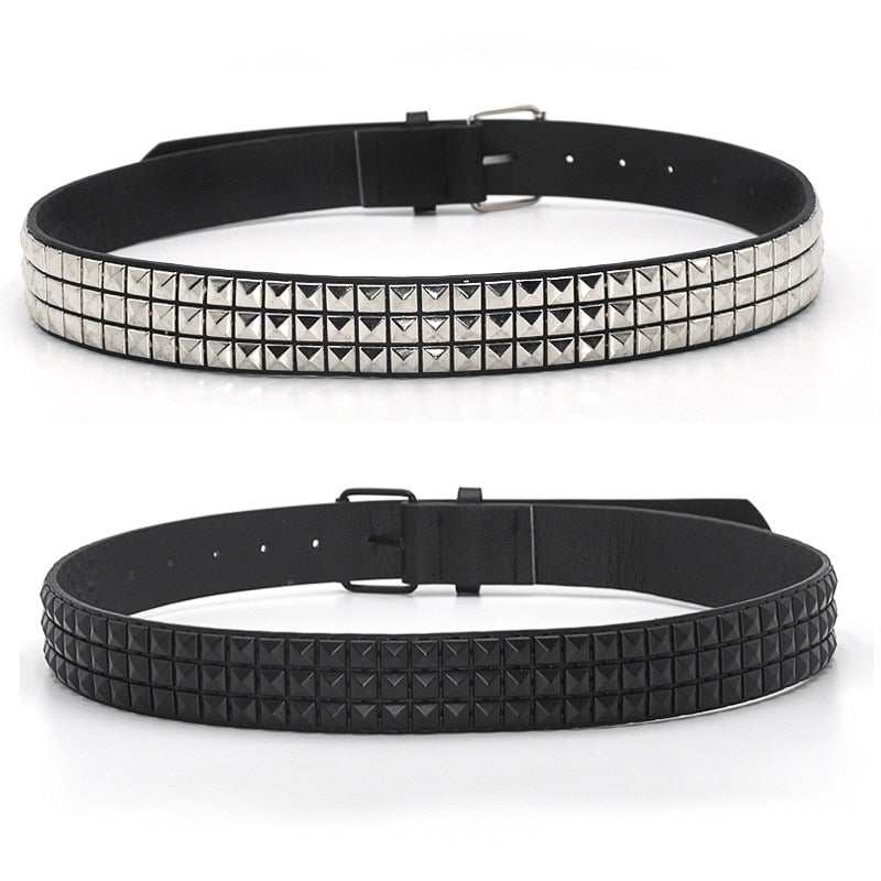 Faux Leather Pyramid Studded Belt Newgew