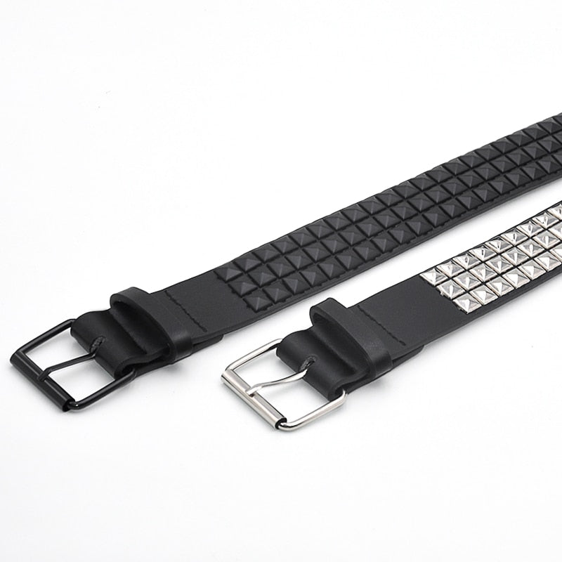 Faux Leather Pyramid Studded Belt Newgew