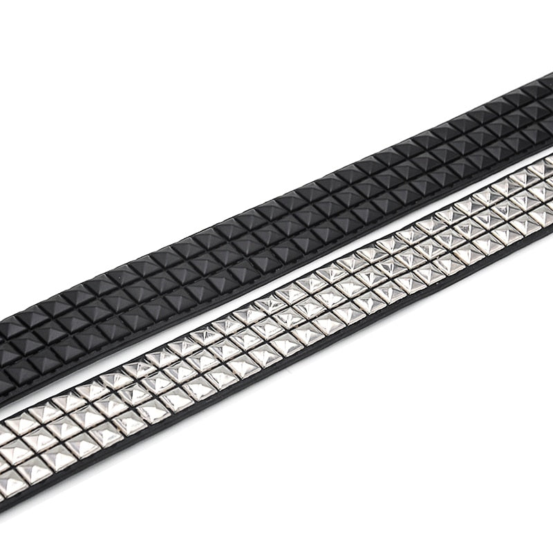 Faux Leather Pyramid Studded Belt Newgew