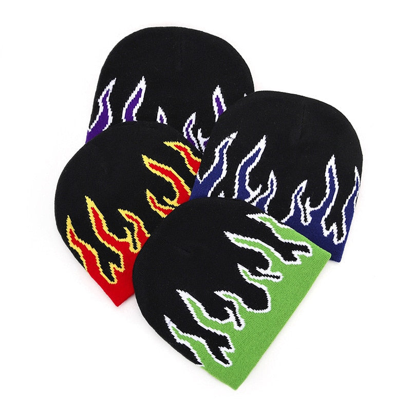 Flame Print Y2K Beanie Newgew