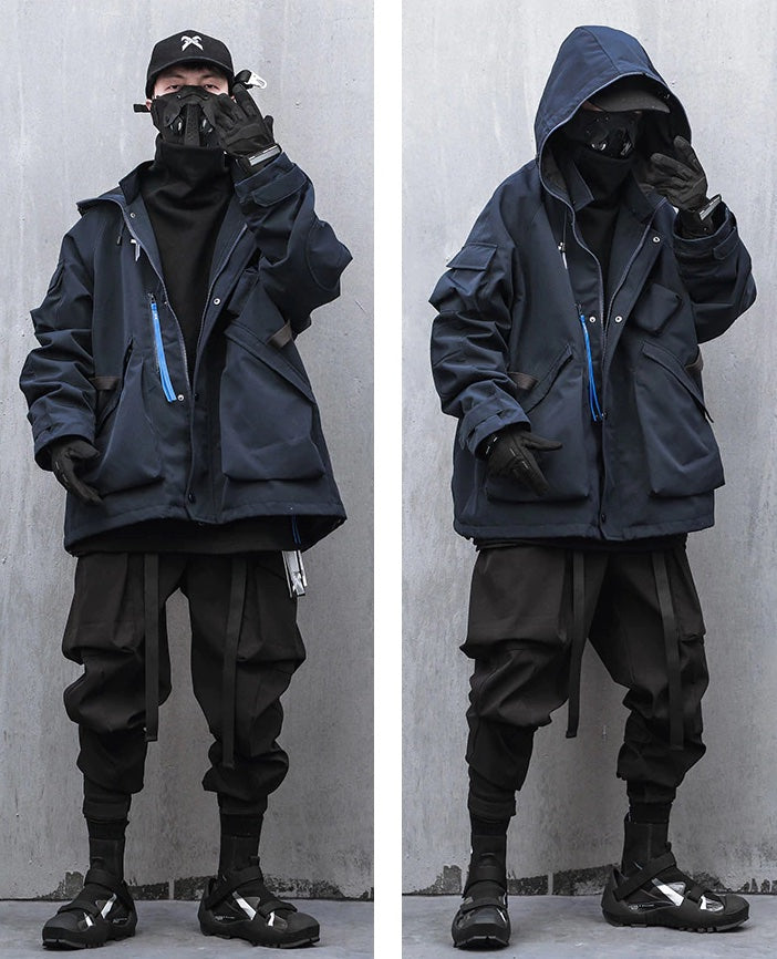 Futuristic Utility Cargo Jacket Newgew