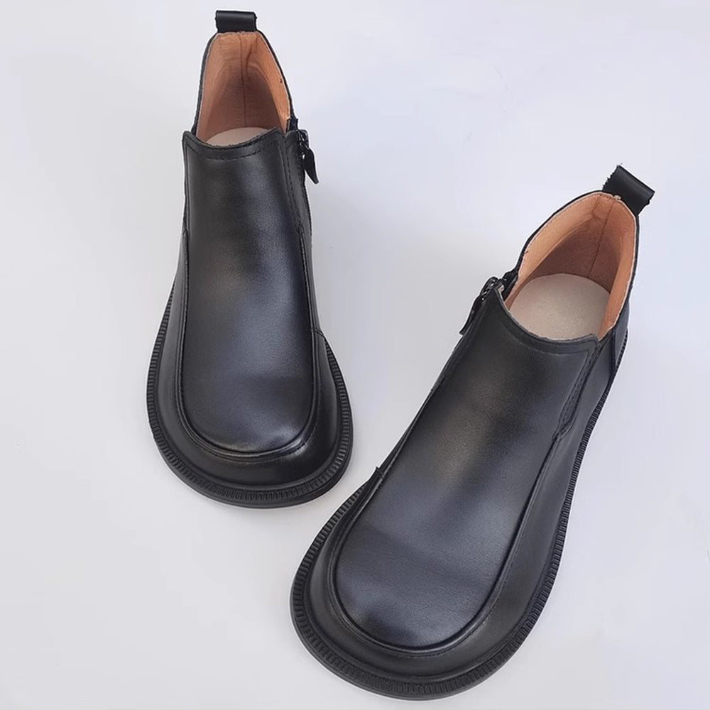 Genuine Leather Versatile Short Ankle Boots 35-41 Newgew Shoes