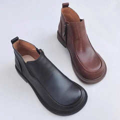 Genuine Leather Versatile Short Ankle Boots 35-41 Newgew Shoes