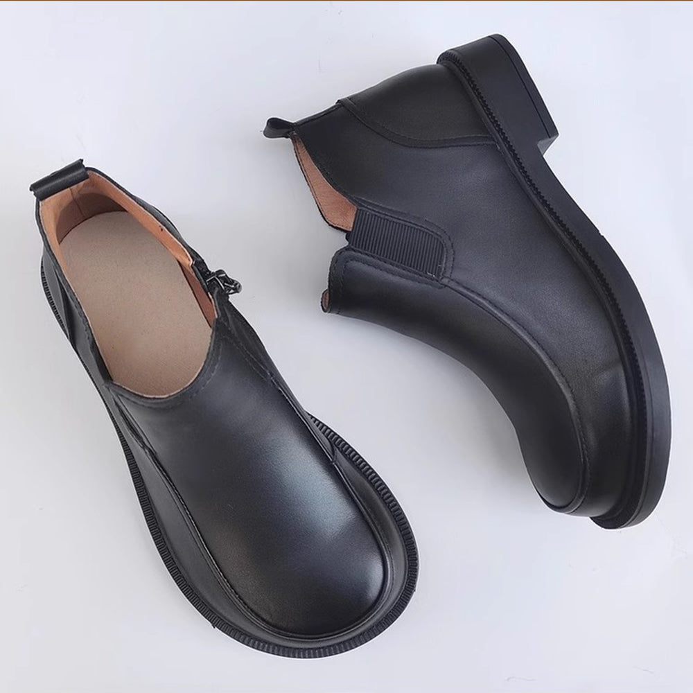 Genuine Leather Versatile Short Ankle Boots 35-41 Newgew Shoes