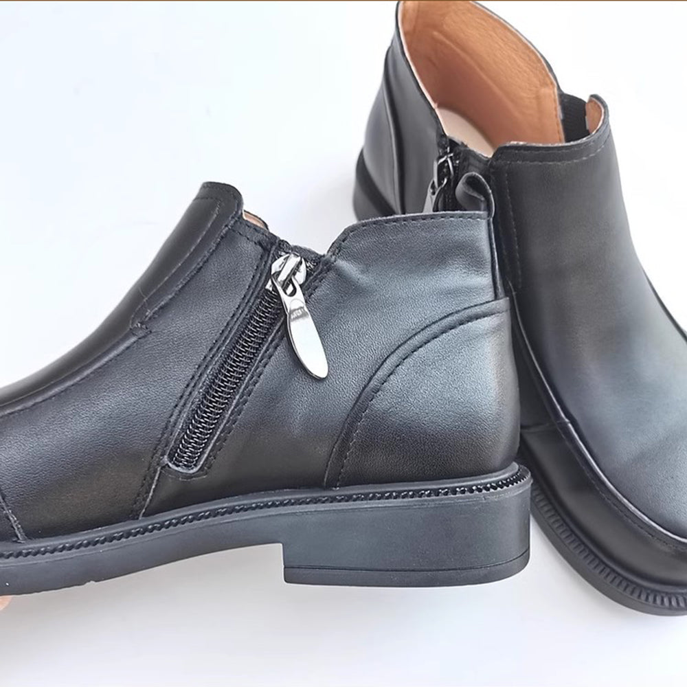 Genuine Leather Versatile Short Ankle Boots 35-41 Newgew Shoes